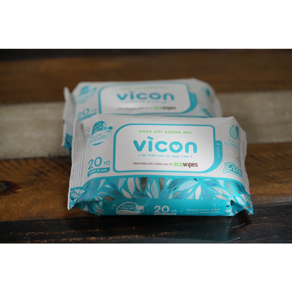 Combo 10 túi khăn ướt Vì con gói 20 tờ