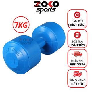 Tạ nhựa 7kg, lõi có thép chống gãy , quả tạ tập tay bọc nhựa đã nhồi , tạ tay tập gym loại 1 giá rẻ - ZOKO SPORT