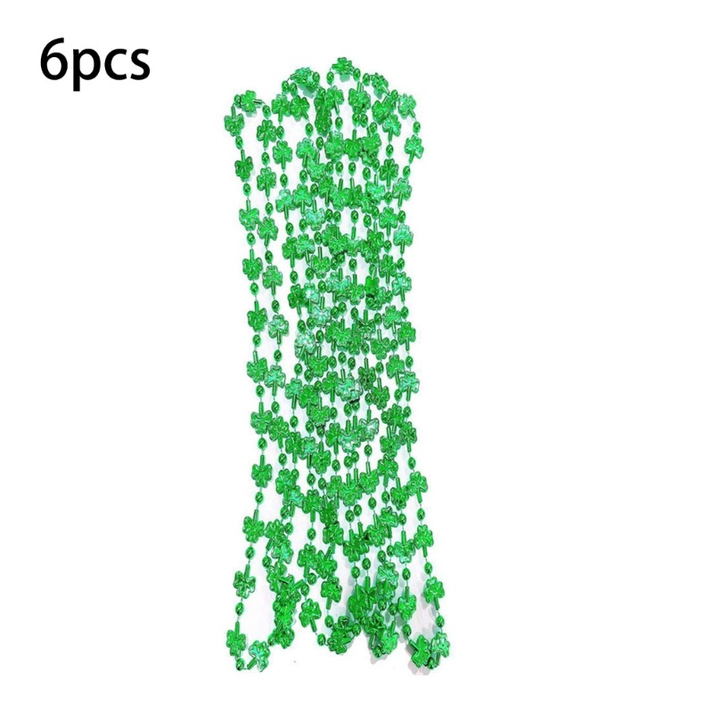 Set 6 Vòng cổ Chuỗi Hạt Đá Shamrock Màu Xanh Lá Cây St Patricks Day Irish