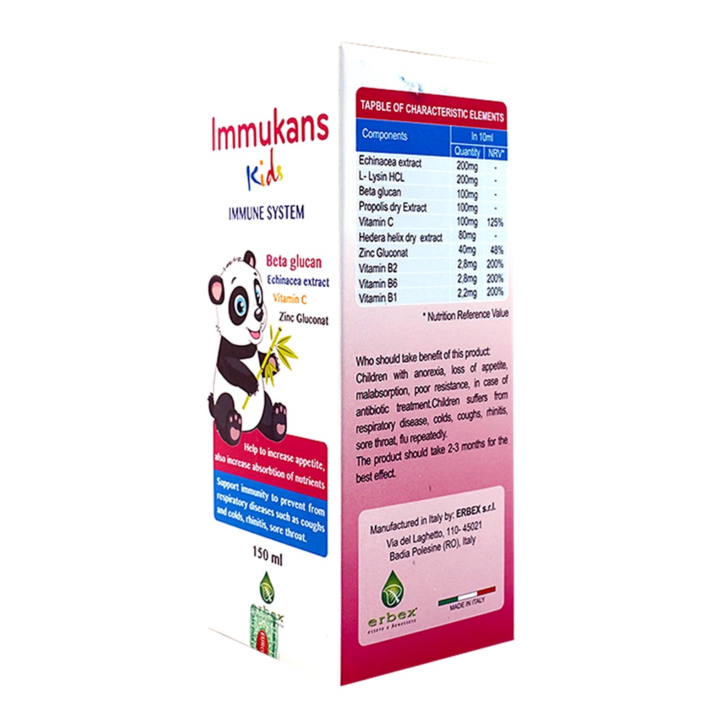 IMMUKANS KIDS Siro Ăn Ngon Và Tăng Sức Đề Kháng Cho Bé 150ml
