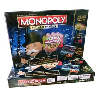 Cờ tỷ phú tiếng anh bản lớn Xịn Monopoly Ultimate Banking Ngân hàng điện tử quẹt thẻ ATM