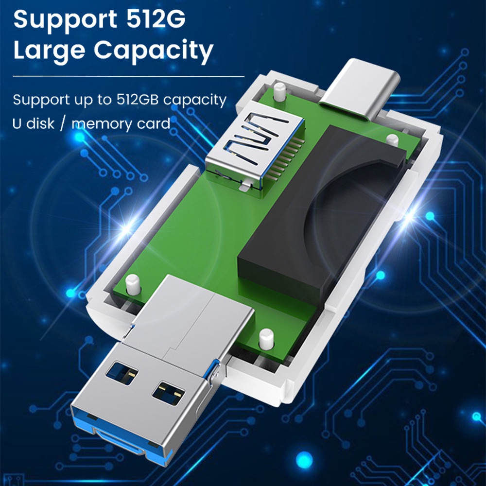 Đầu đọc thẻ nhớ ELOUGH 6 trong 1 USB 3.0 Type C sang SD Micro TF