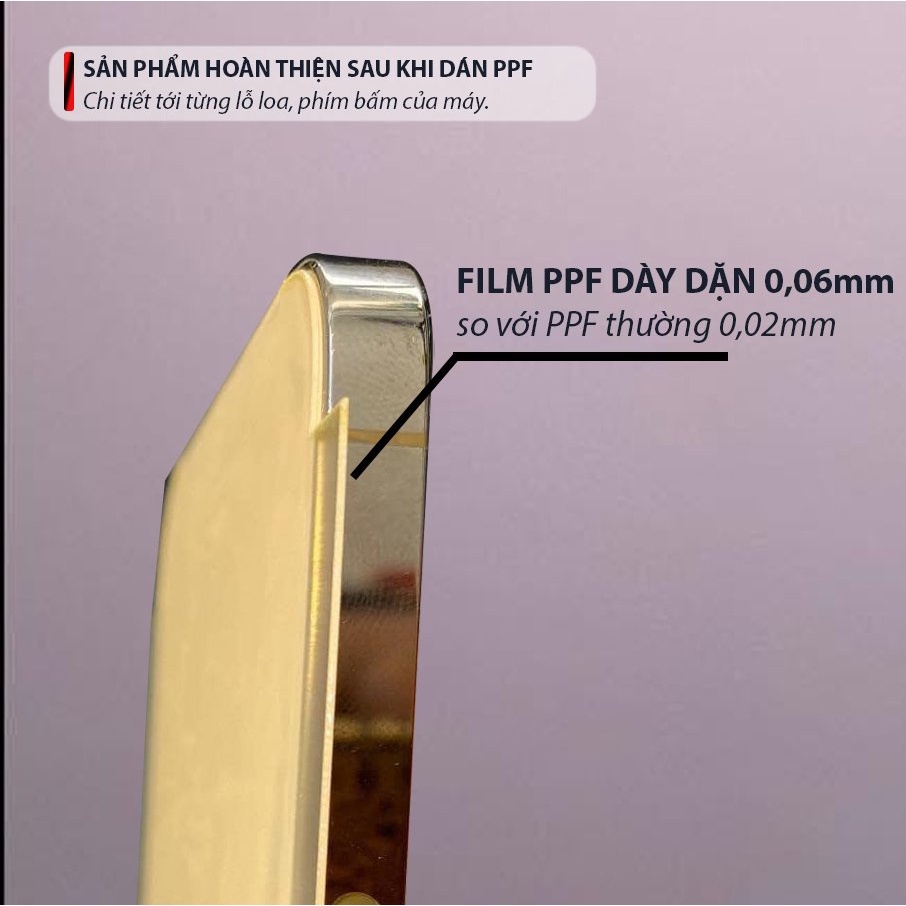 Bộ dán viền ppf iphone 0.6mm siêu dày full toàn bộ viền máy chống xước , va đập bảo vệ máy hoàn hảo 14prm/14pro/13pviền