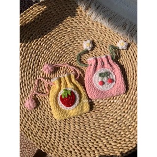 Túi len handmade dễ thương, túi đựng đồ nhỏ xinh có dây rút