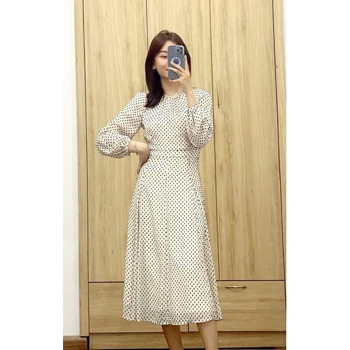 Đầm voan dài tay