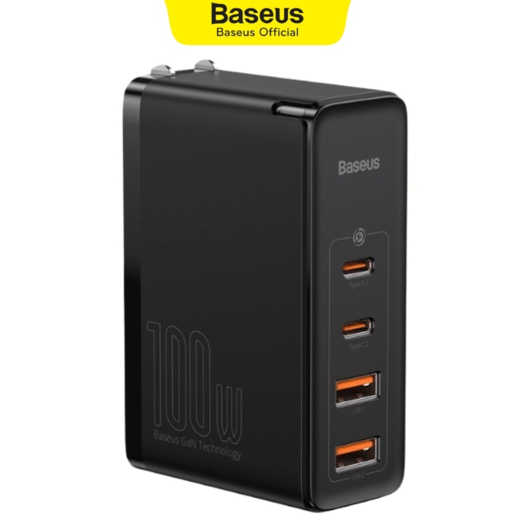 Củ sạc nhanh Baseus Gan2 Pro 4 cổng kết nối (2C+2U) 100W| Sạc điện thoại, laptop, máy tính bảng