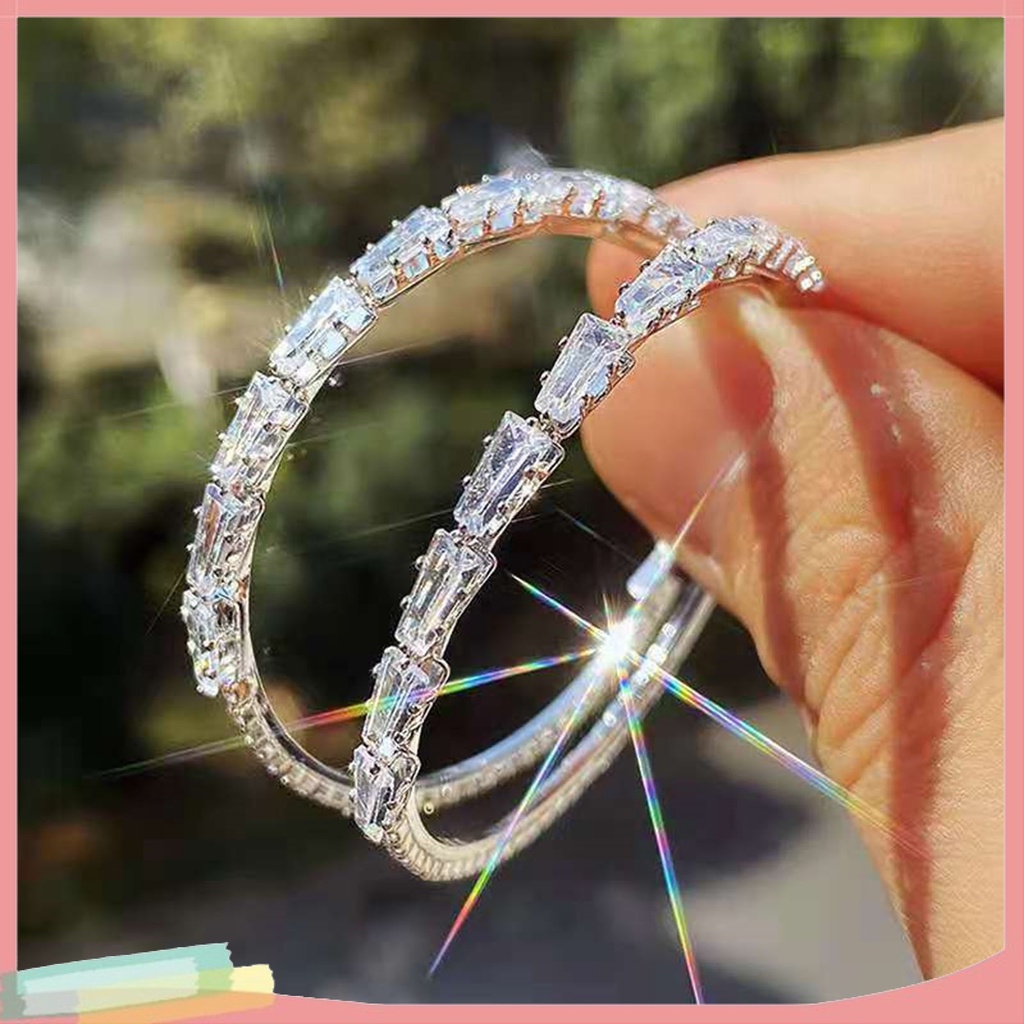 Đôi Khuyên Tai HìNh VòNg TròN LớN LấP LáNh ThờI Trang Cho Nữ