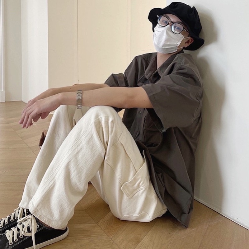 Quần kaki túi hộp unisex,thiết kế trơn túi hộp có 3 màu | BigBuy360 - bigbuy360.vn