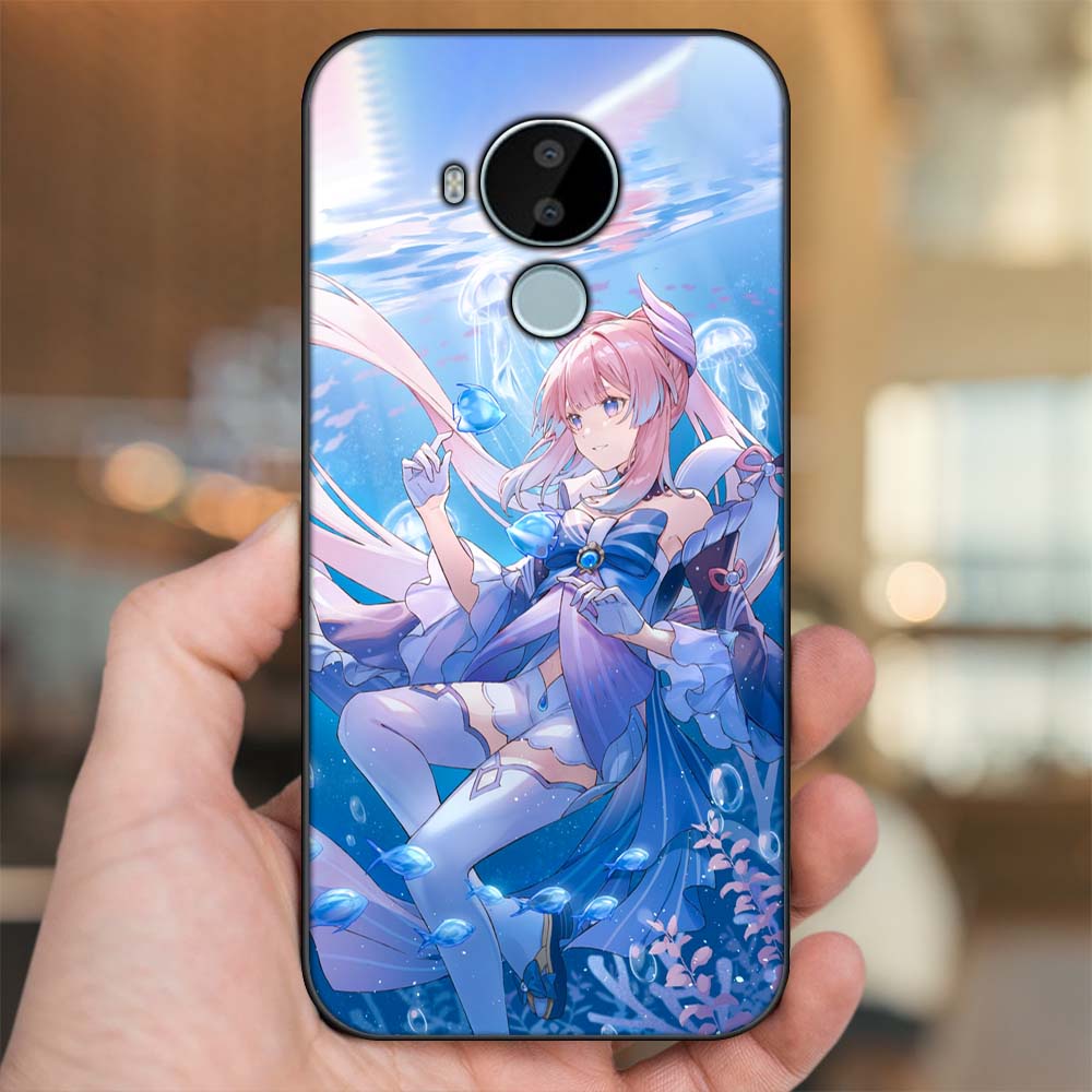 Ốp lưng Nokia C30 viền đen in hình Sangonomiya Kokomi Genshin Impact