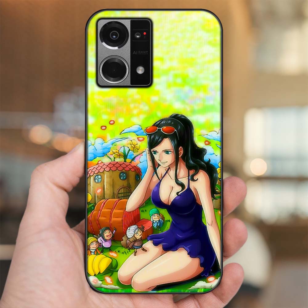 Ốp lưng Oppo Reno 7 4G viền đen in hình Nico Robin One Piece Đảo Hải Tặc