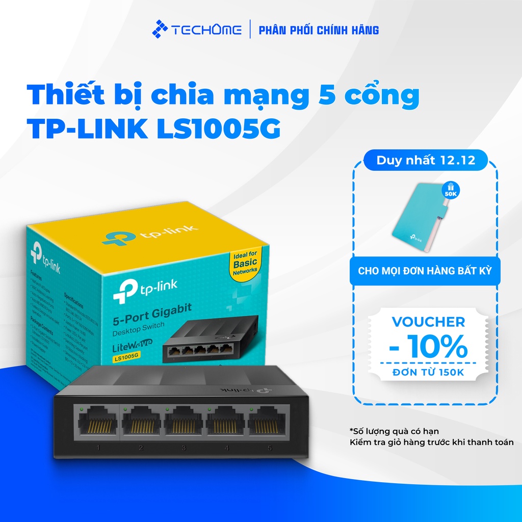 Thiết bị chuyển mạch Switch Để Bàn 5 Cổng Gigabit TP-LINK LS1005G