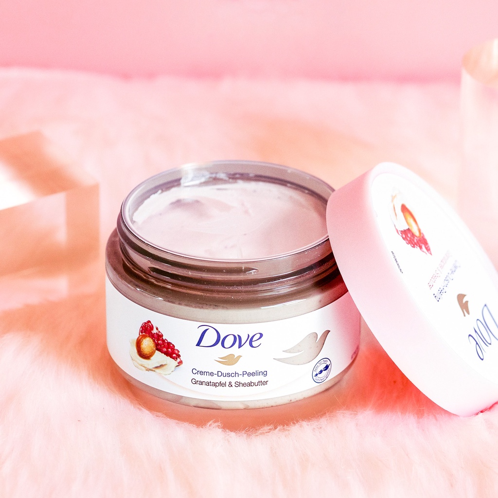 Tẩy Da Chết Toàn Thân DOVE Exfoliating Body Polish Chiết Xuất Macca, Bơ Mỡ Và Hạt Lưu
