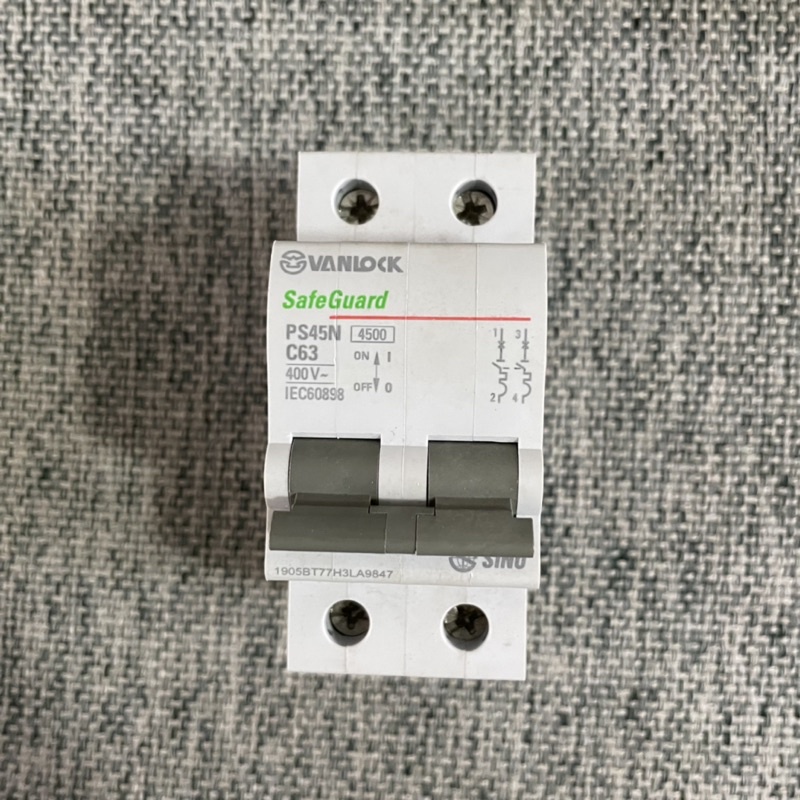 Cầu dao tự động 2 pha, 2 cực Sino Vanlock PS45N từ 10A đến 63A