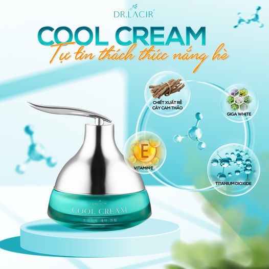 Kem Chống Nắng, Kem Dưỡng Trắng Da Dr Lacir Cool Cream Kiềm Dầu, Da Khô Hiệu Quả - Dung Tích 35ml