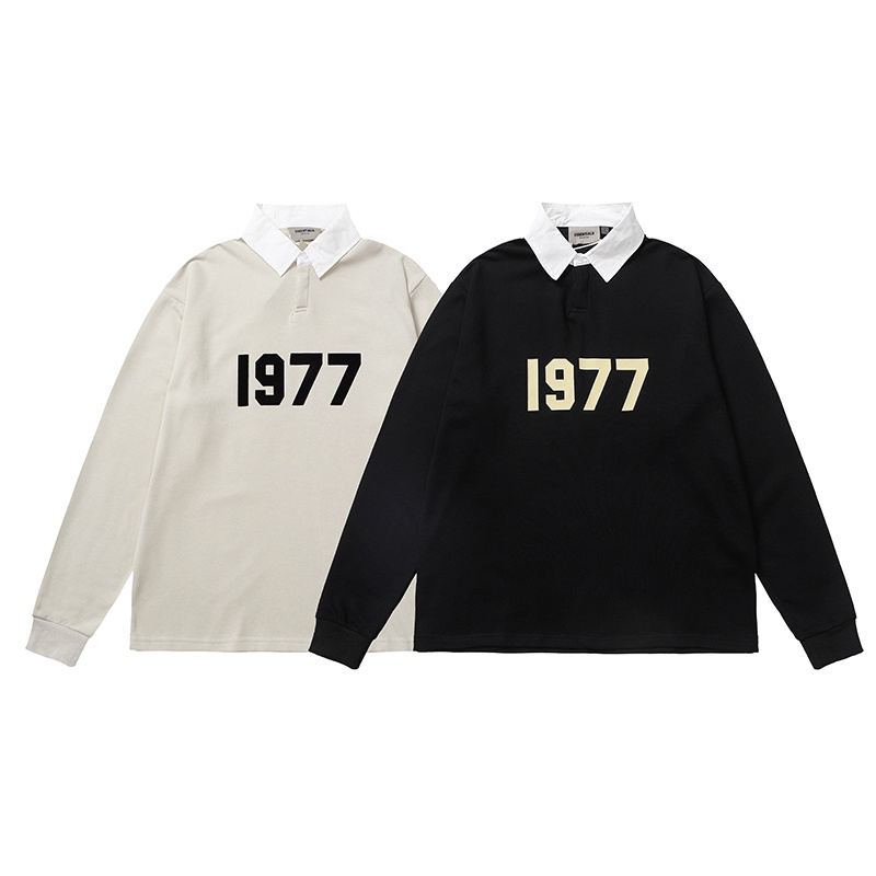 Áo Thun polo Hai Màu In Họa Tiết Thời Trang Nhật Bản 1977 flocking F0G