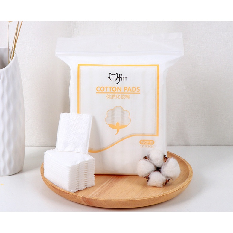 Bông Tẩy Trang 222 Miếng Cotton Pads Túi Zip Pinkwish B212