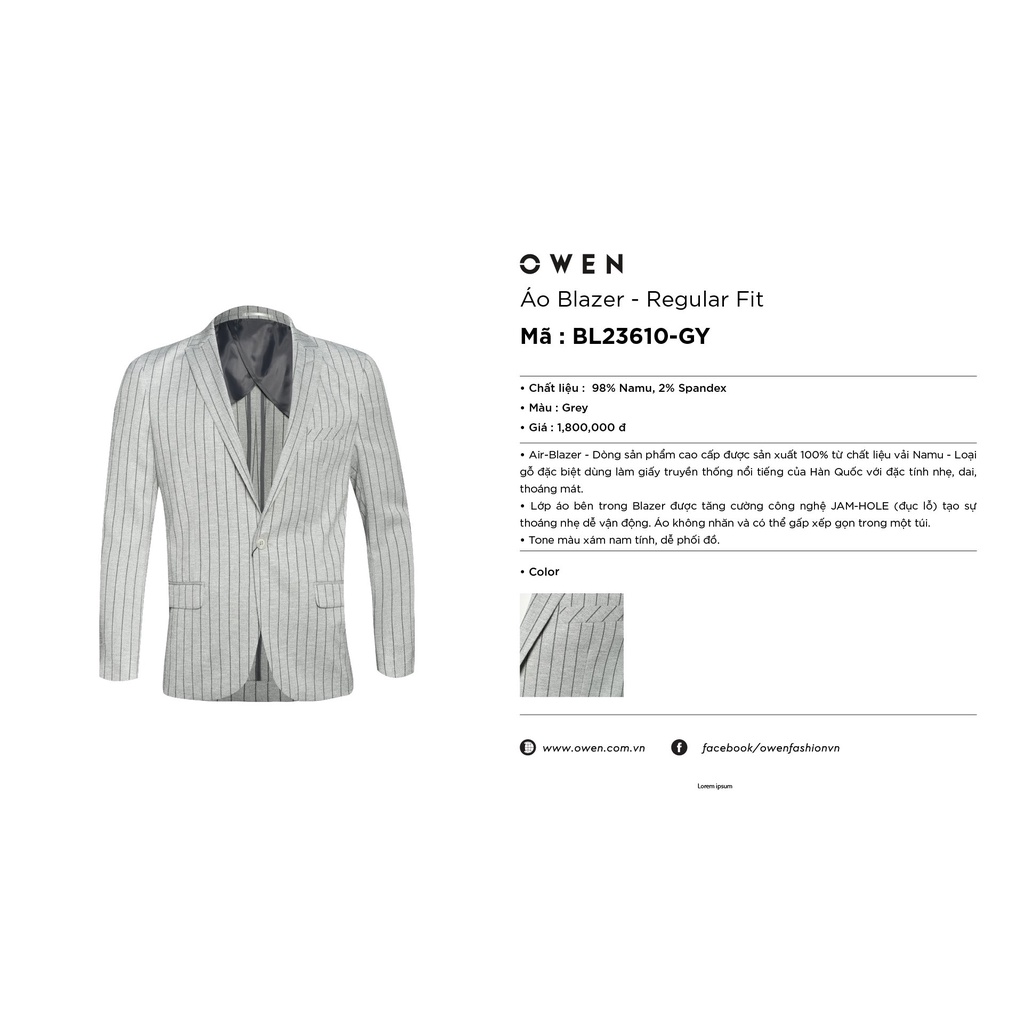 Áo Khoác Blazer Nam Owen, Vest Công Sở Vải Gỗ Namu Cao Cấp Mỏng Nhẹ Dai Thoáng Dáng Suông