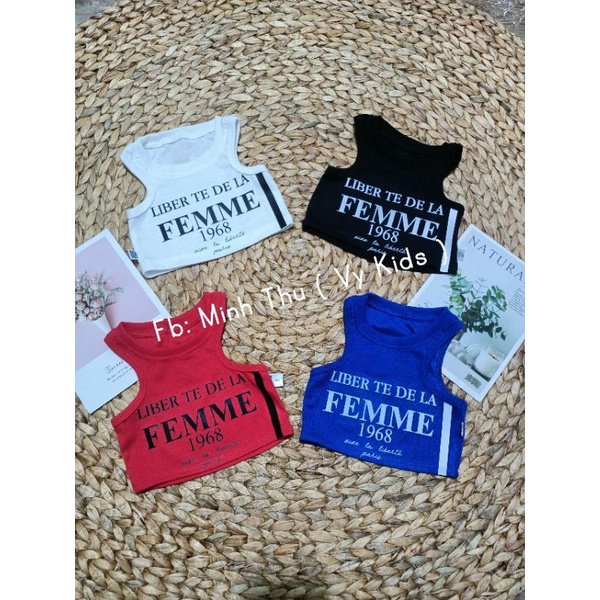 Áo Ba Lổ Croptop Fom Ôm Dành Cho Bé Gái