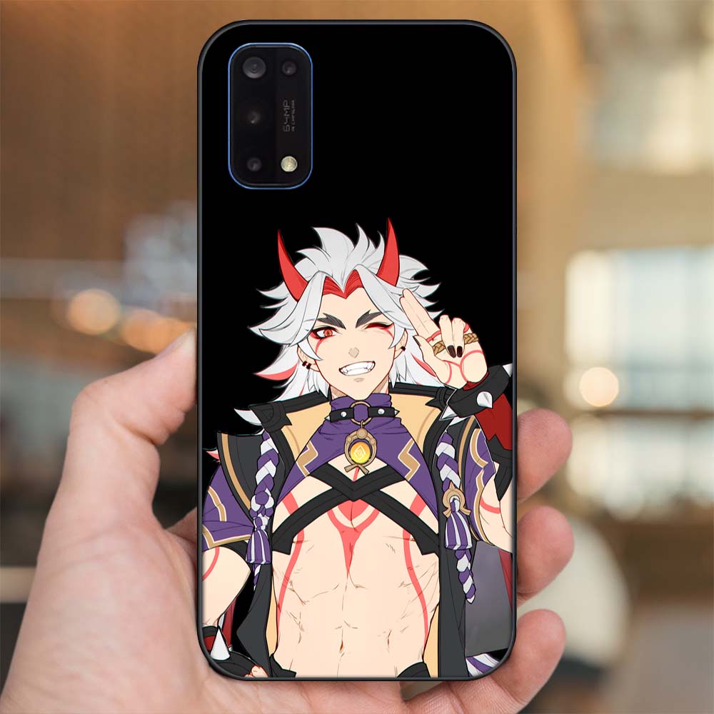 Ốp lưng Realme 7 Pro viền đen in hình Arataki Itto Genshin Impact