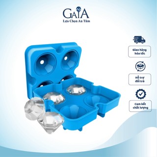 Khay làm đá hình viên kim cương silicon 4 ngăn