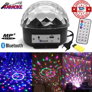 Đèn Led Pha Lê quả cầu 7 màu cảm biến nháy theo nhạc Karaoke Bluetooth USB SD card, MP3 LED Crystal Magic Ball Light