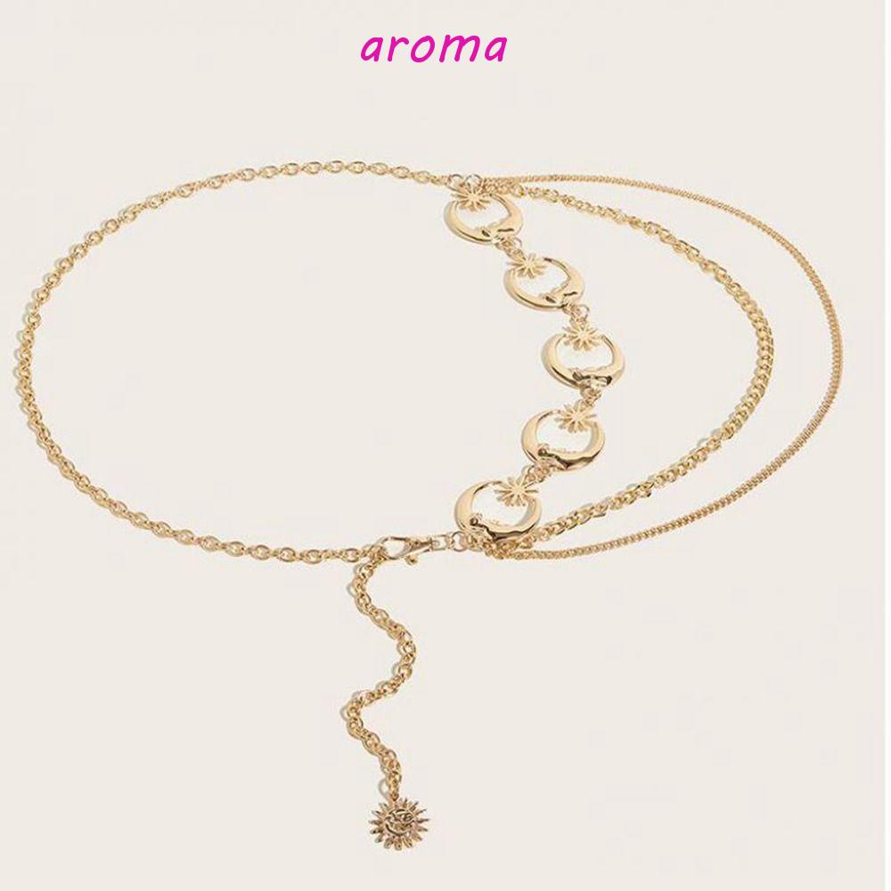 Dây Chuyền Toàn Thân Phong Cách Harajuku Độc Đáo|Thắt Lưng Hình Trăng Sao Dễ Phối Đồ Thời Trang