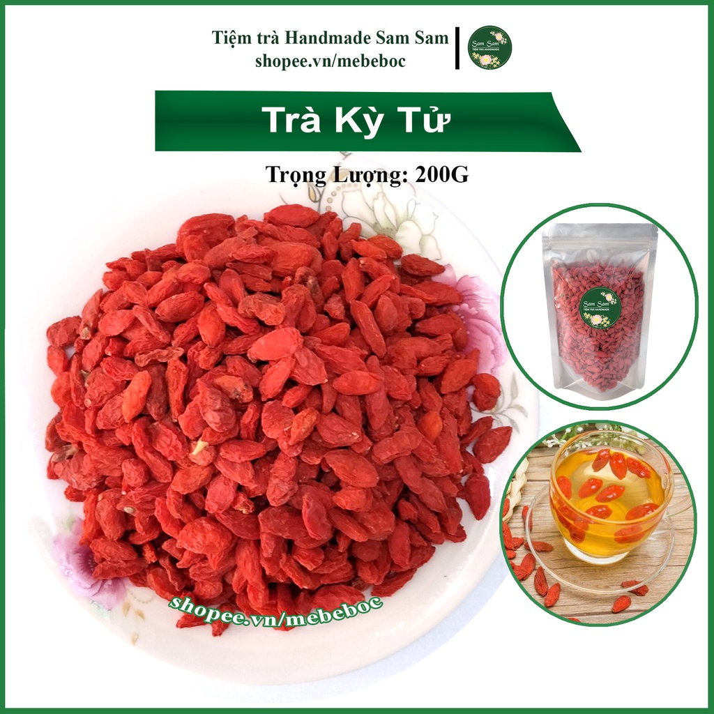 Hạt cẩu kỷ tử sấy khô hữu cơ organic 200g kỳ tử giúp dưỡng nhan bổ thận khỏe xương