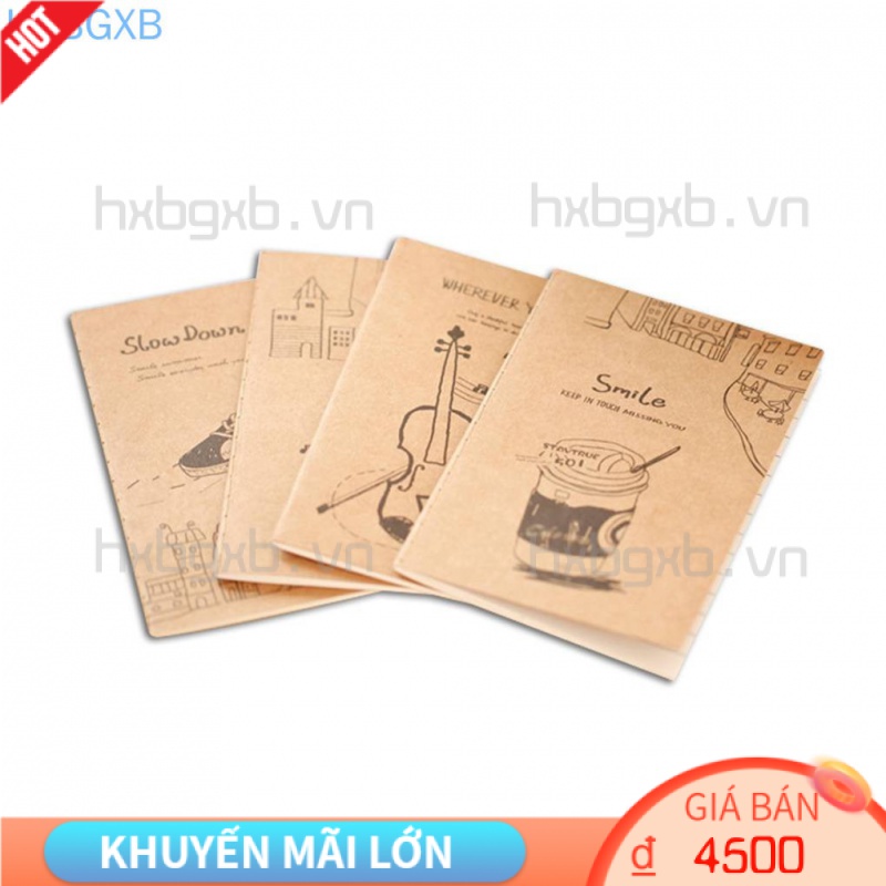 Sổ tay in hình dễ thương phong cách hoài cổ