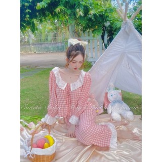 Pijama caro hồng