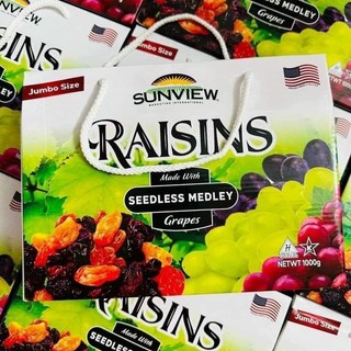 Nho raisin 3 màu nhập khẩu mỹ hôp 1kg