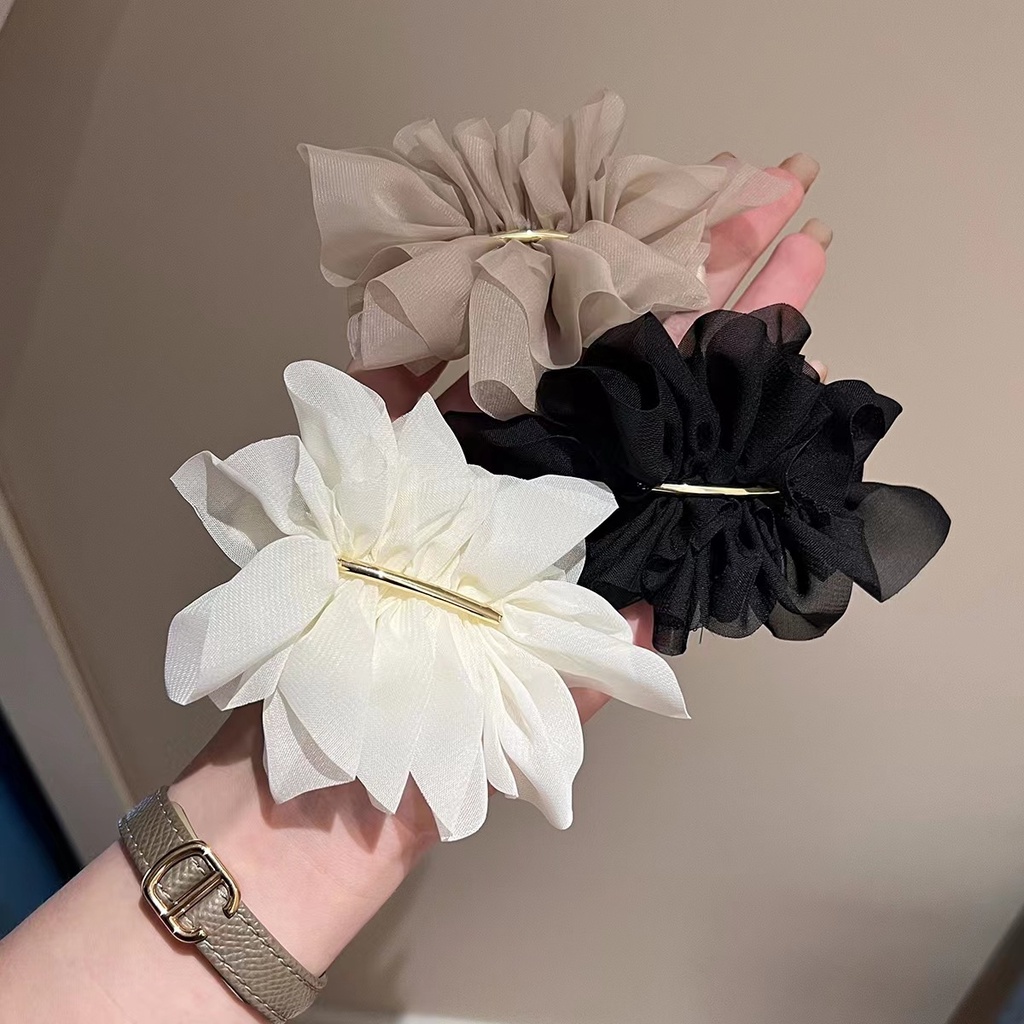 1 Kẹp Tóc Vải Voan Lưới Đính Hoa Xinh Xắn Cho Nữ