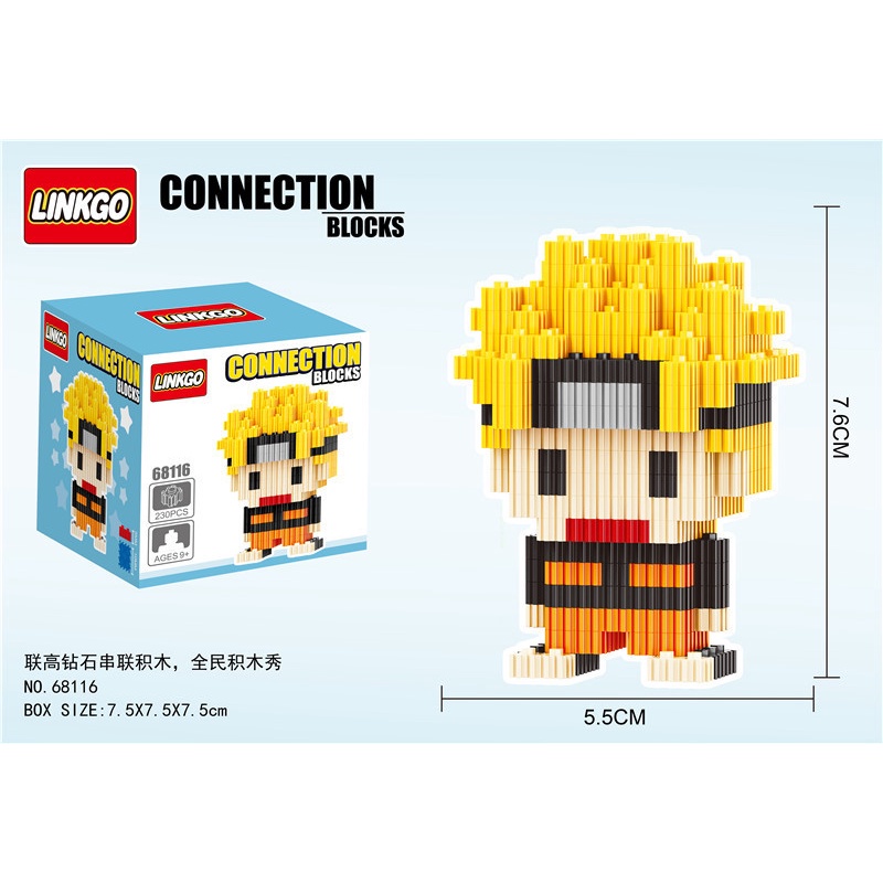 Đồ chơi lắp ráp mini one piece naruto luffy mô hình lắp ráp dễ thương