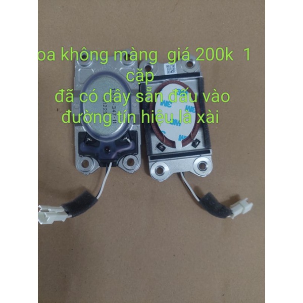 1 cặp loa không màng dán vào sẽ tạo ra âm thanh phát ra chỉ việc đấu vào đường tín hiệu là xài cho ôtô hoặc chế cháo
