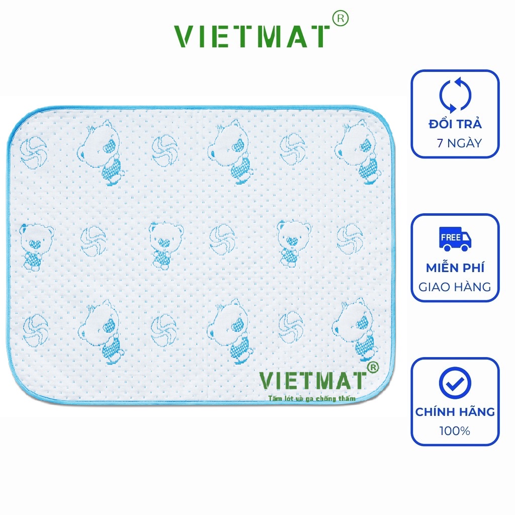 Size 40x50cm tấm lót chống thấm cho bé VIETMAT 4 lớp mềm êm, thoáng mát, không nóng, không sột soạt, giặt máy