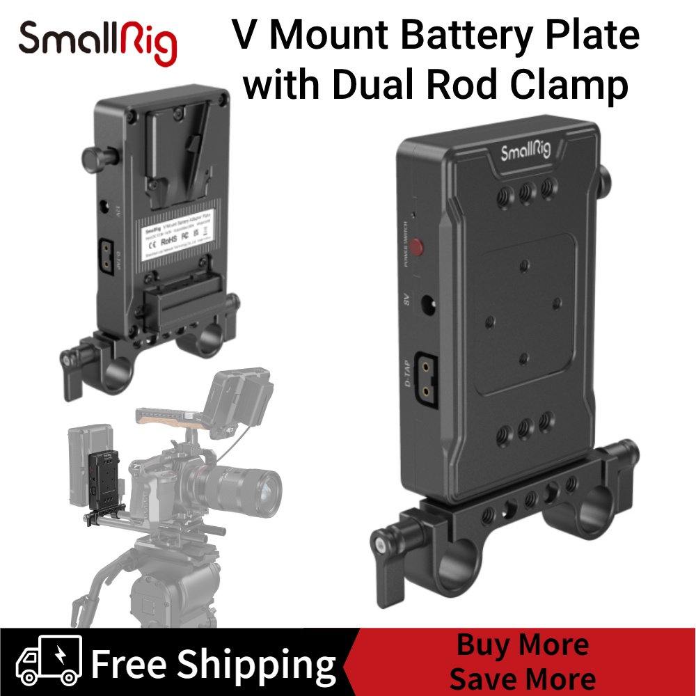 Tấm chuyển đổi pin SmallRig V Mount (Phiên bản cơ bản) có kẹp thanh kép 3498B