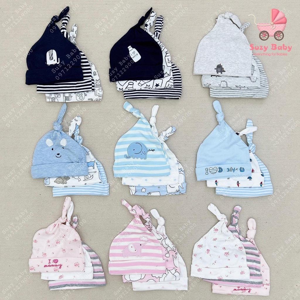 Yếm, Mũ cao cấp Momcare cho bé (Set 3 chiếc)