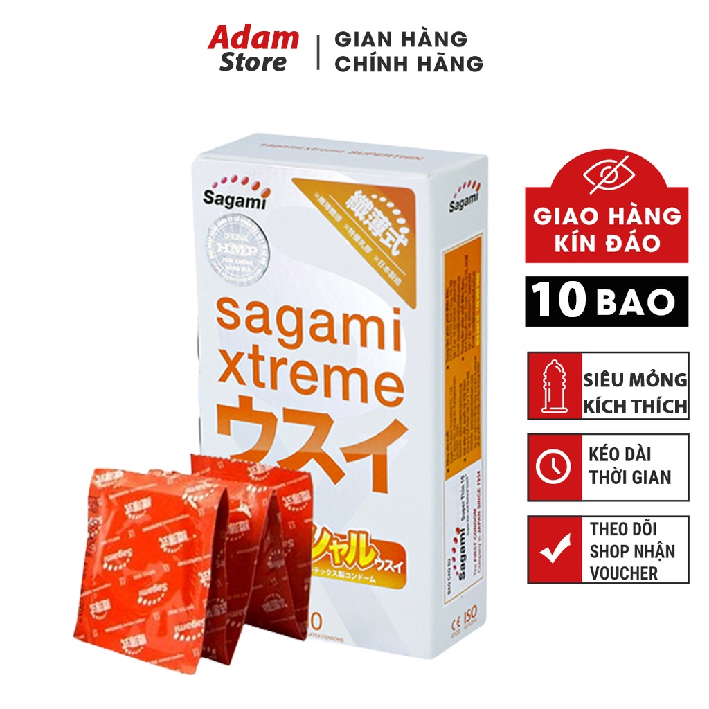 Bao cao su Sagami Xtreme SuperThin, bcs siêu mỏng chống xuất tinh sớm kéo dài thời gian