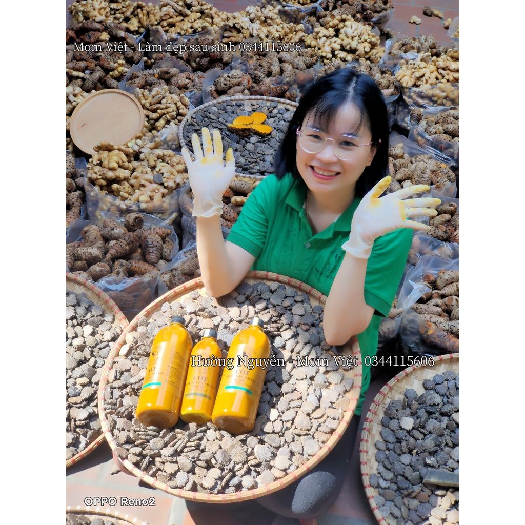 Nghệ hạt gấc hạ thổ, rượu nghệ hạt gấc hạ thổ MomViet đậm đặc cho  Da MẶT