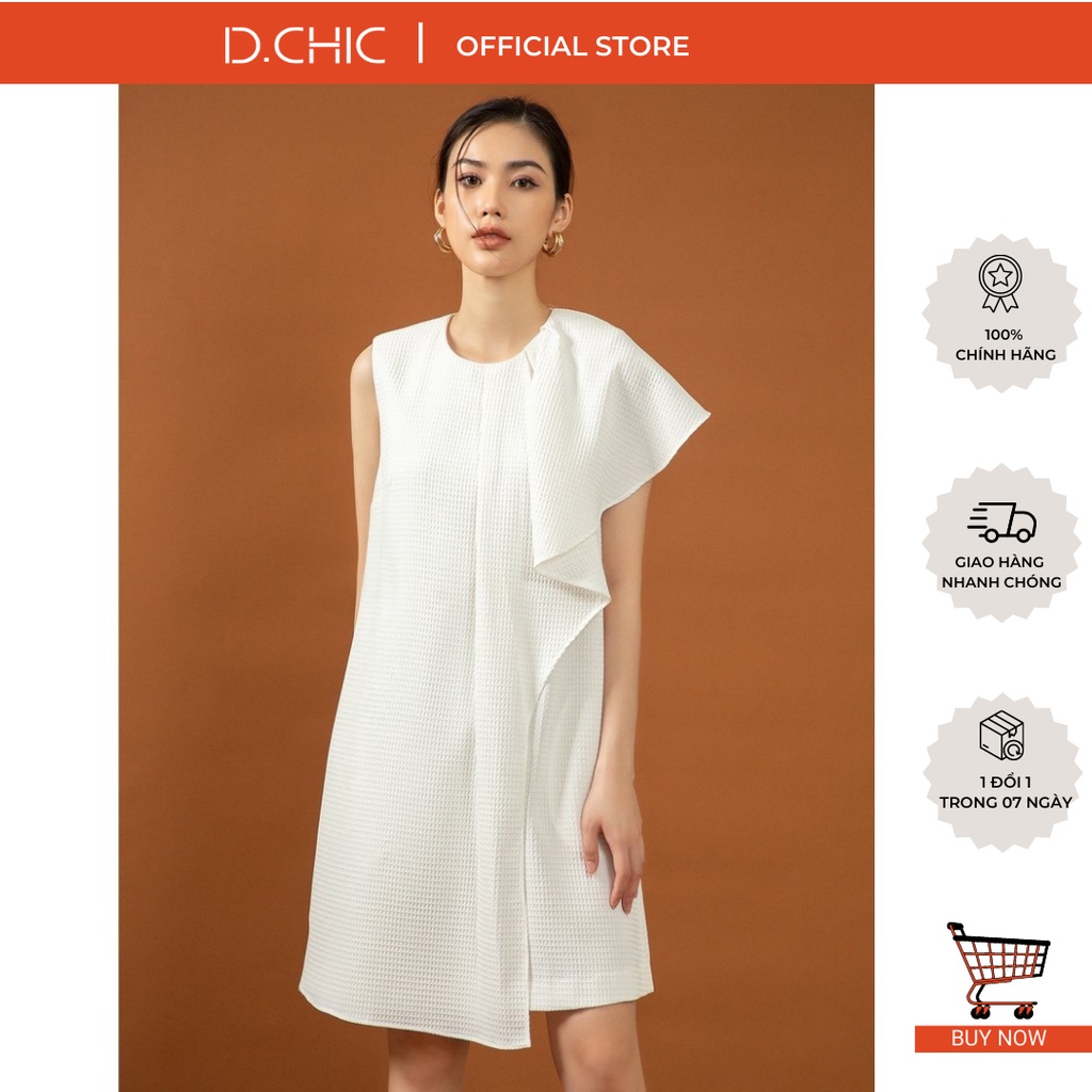 Đầm suông ngắn vai chờm xếp ly lệch 1 bên D.CHIC MS: 2812910
