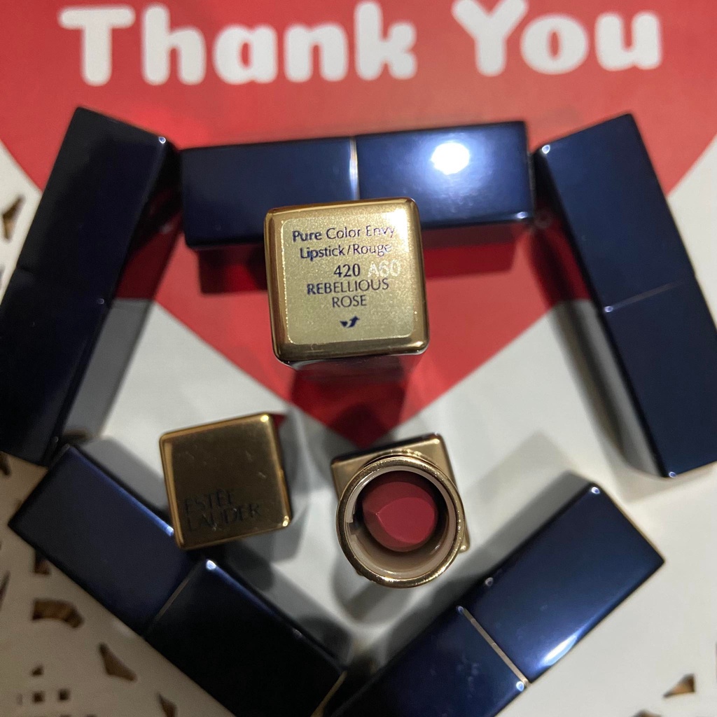 Son lì ⚡GIÁ SỐC⚡ Estee Lauder Pure Color Envy 420 Rebellious Rose