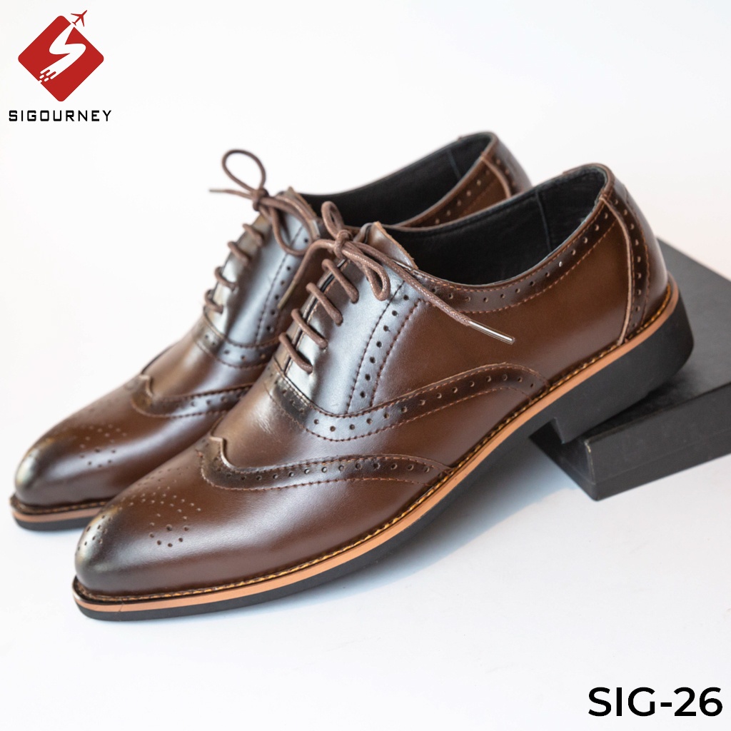 Giày Oxford nam màu nâu sang trọng - Giày công sở cao cấp MANZO - LUX 105 - Manzo Store