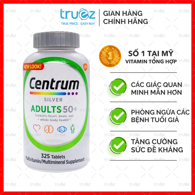 Centrum Silver Adult 50+ 325 viên [Chính Hãng]
