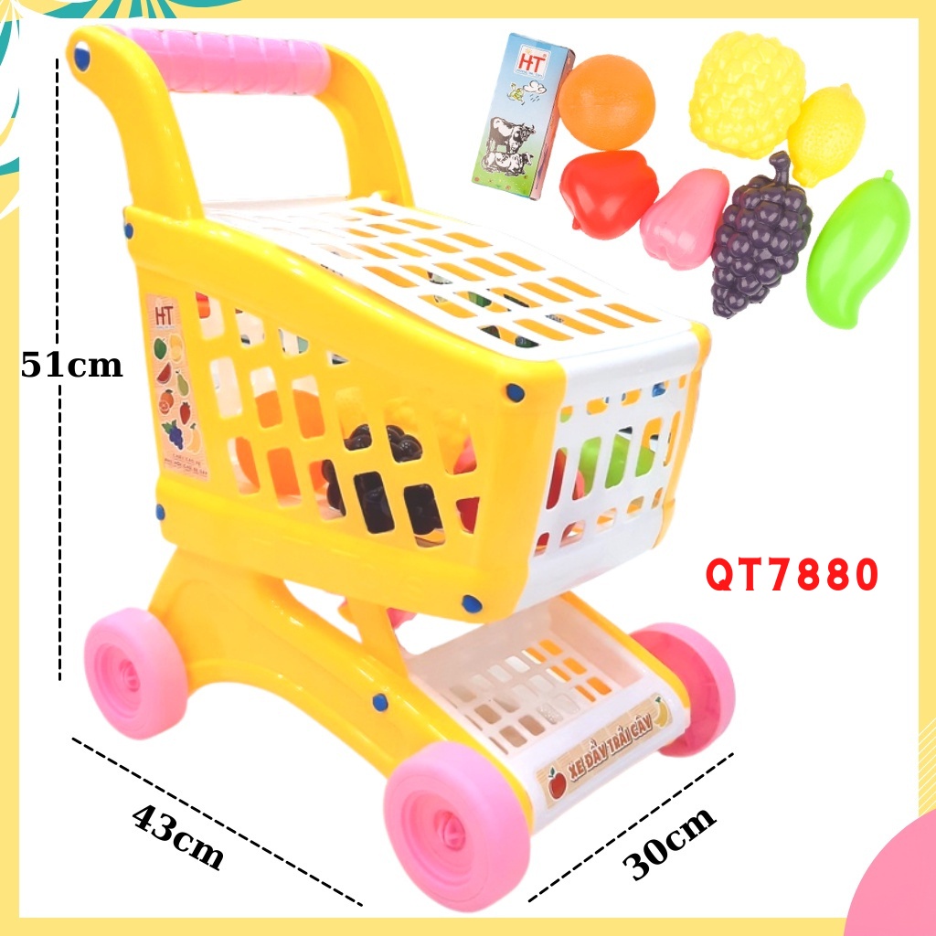 Xe đẩy siêu thị cho bé có phát nhạc kèm đồ chơi cực dễ thương