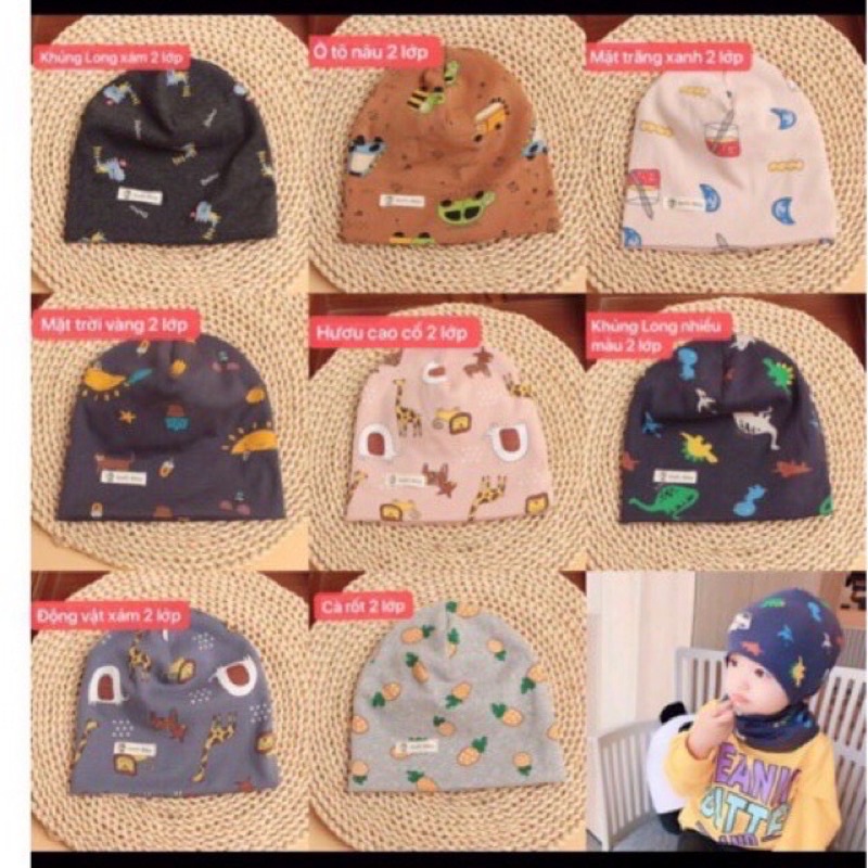 Mũ cotton mềm co dãn ấm áp cho bé yêu hình siêu ngộ nghĩnh