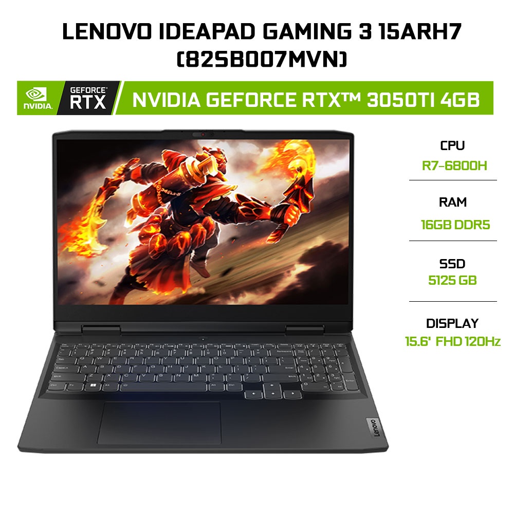Laptop Lenovo IdeaPad Gaming 3 15ARH7 82SB007MVN R7-6800H | 16GB | 512GB | GeForce RTX™ 3050Ti 4GB