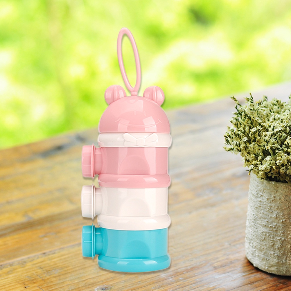 Hộp Đựng Sữa Bột Em Bé 3 Tầng Không Đổ Xếp Chồng Được Hình Chú Ếch (Hình Dạng Ếch)