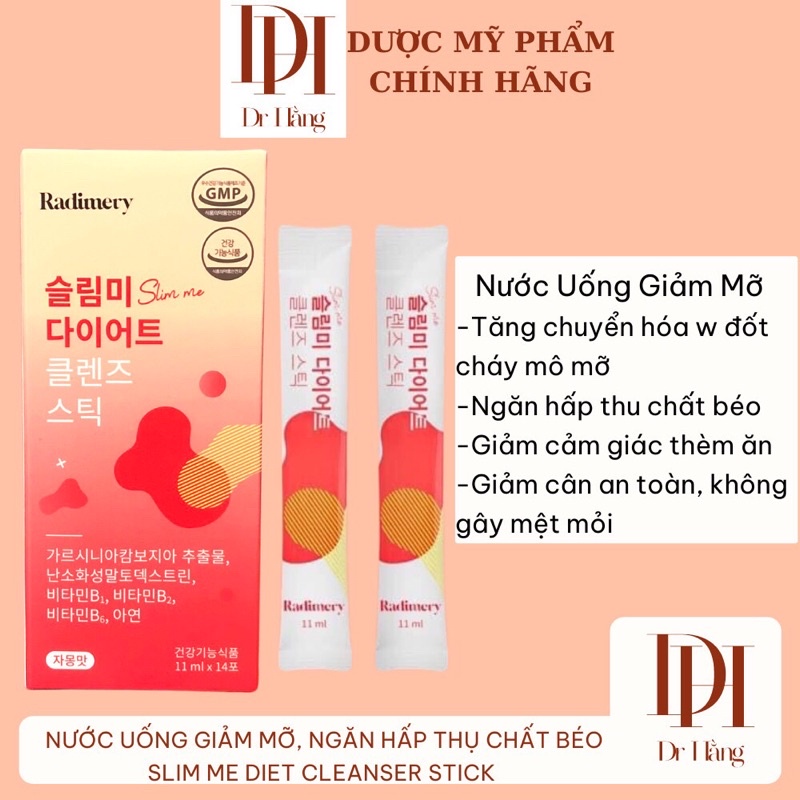 Nước uống giảm mỡ, giảm cân an toàn hiệu quả Slim me diet clenser stick Radimery