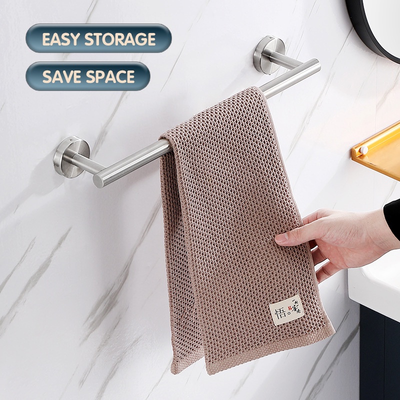 Set 4 Móc Treo Khăn Tắm Bằng Thép Không Gỉ Màu Đen