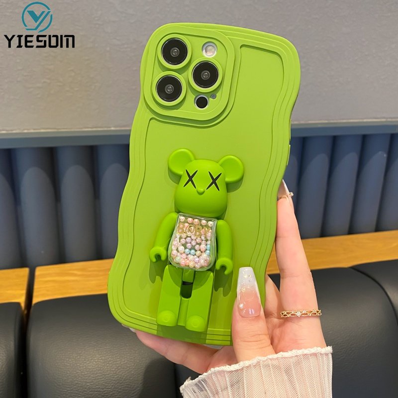 Ốp Điện Thoại Silicon Mềm Vòng Đỡ Hình Gấu Kaws Cát Chảy Nhiều Màu Cho iPhone 12 11 Pro Max 12 Mini