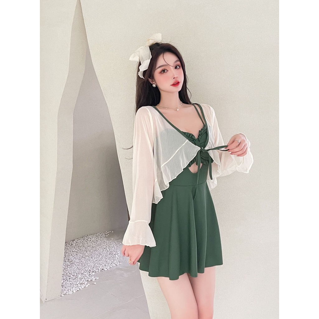 Đồ Bơi Một Mảnh Kiểu Váy Có Áo Che Mặt Dành Cho Nữ